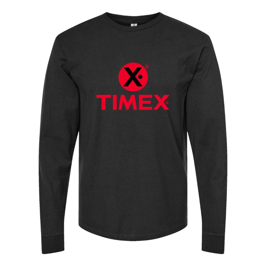 Men's Timex Long sleeves Cotton Blend T-Shirt - Black