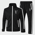 Roger Federer white tracksuit in Black