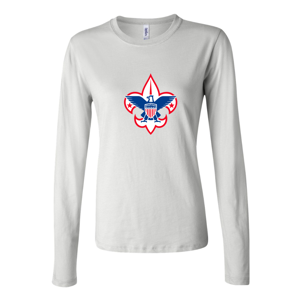 Women's Boy Scout Logo 1536x864 Long Sleeve T-Shirt - White