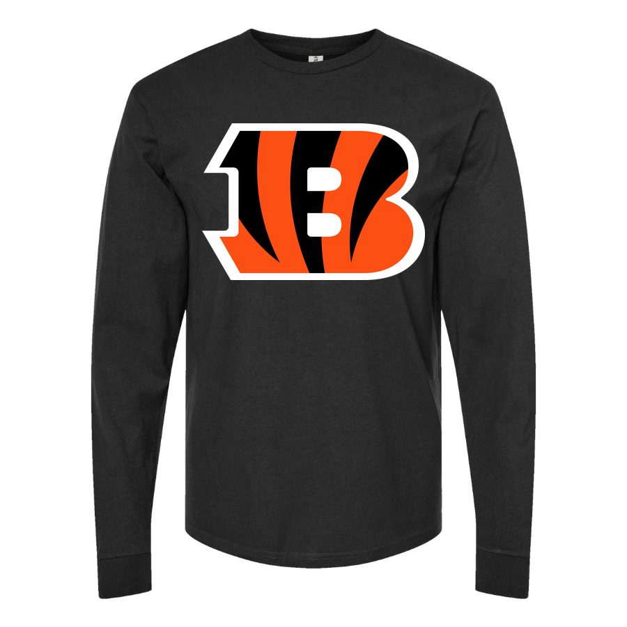 Men's Cincinnati Bengals Long sleeves Cotton Blend T-Shirt - Black