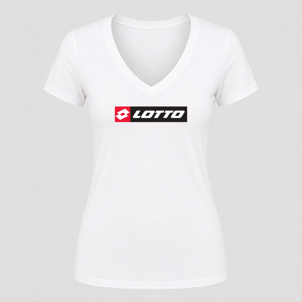 Women's Lotto V Neck T-Shirt in white