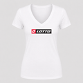 Women's Lotto V Neck T-Shirt in white