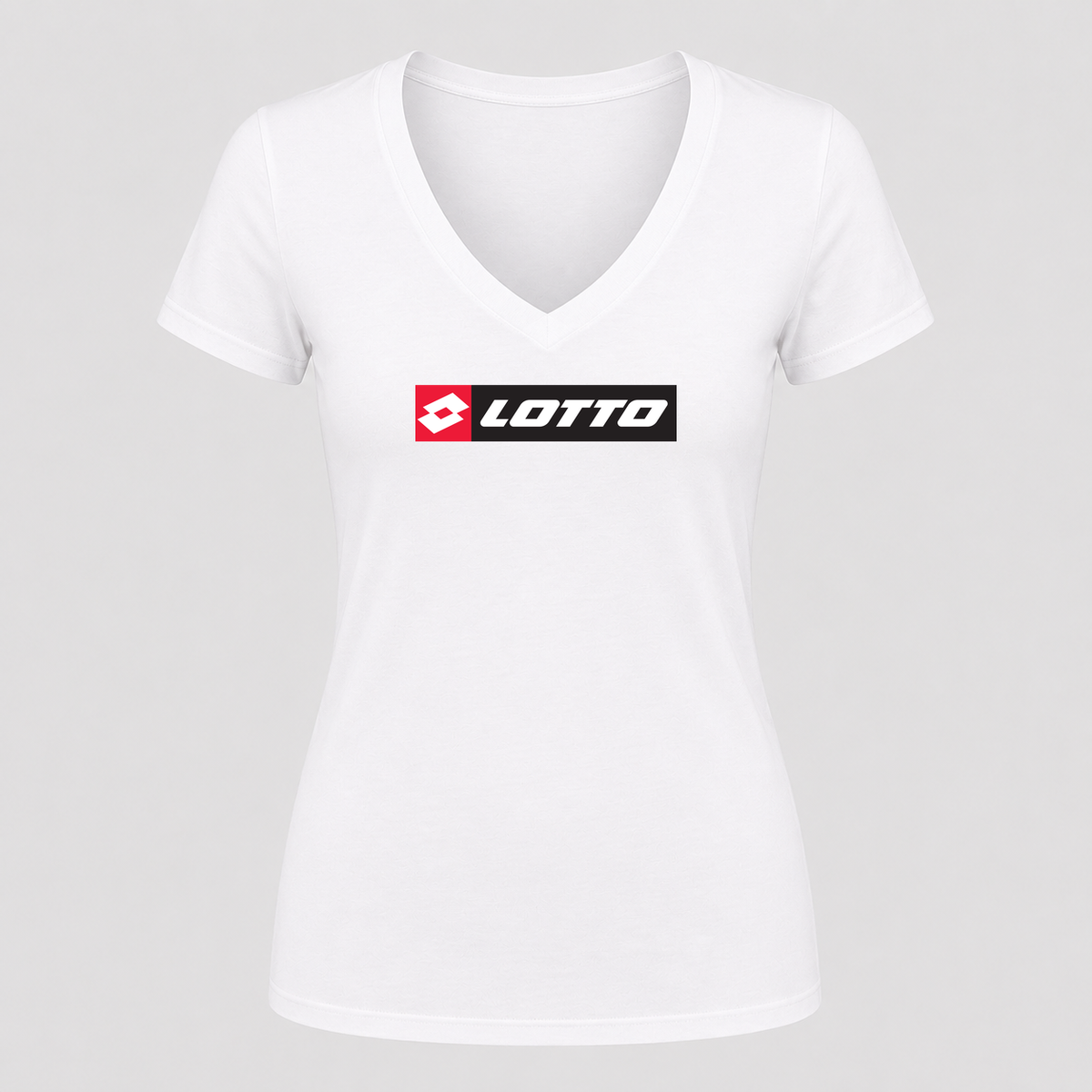 Women's Lotto V Neck T-Shirt in white
