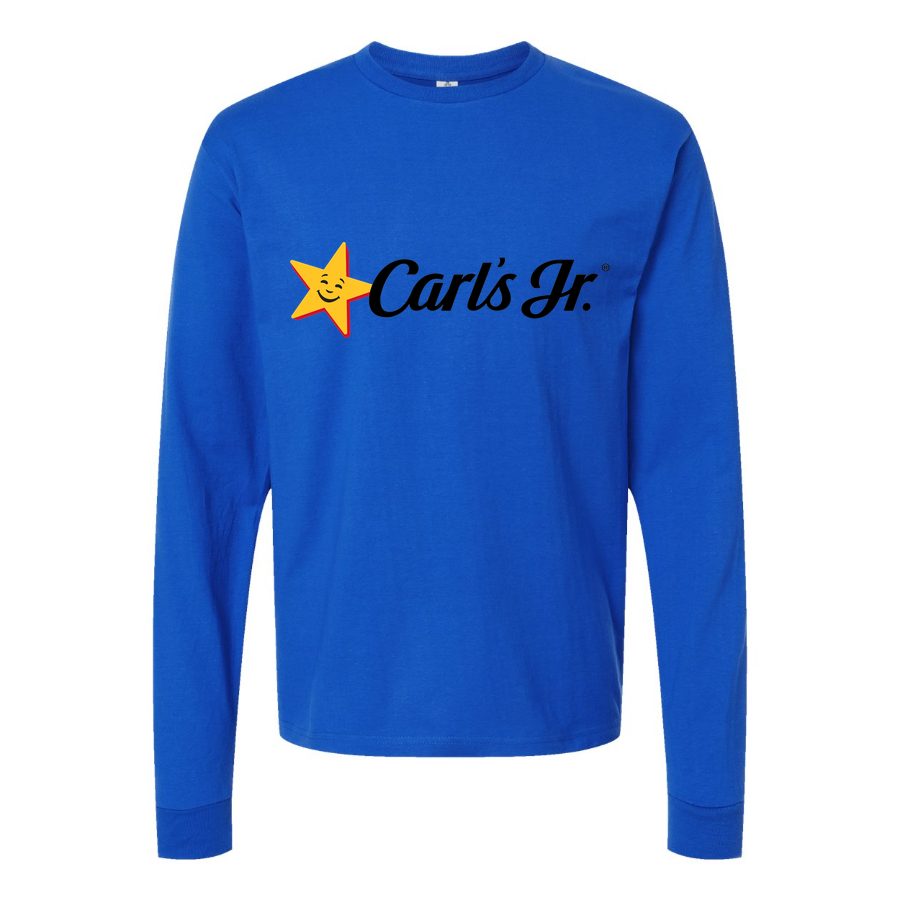 Men's Logo-Carls-Jr.-1536x864 Long sleeves Cotton Blend T-Shirt - Blue