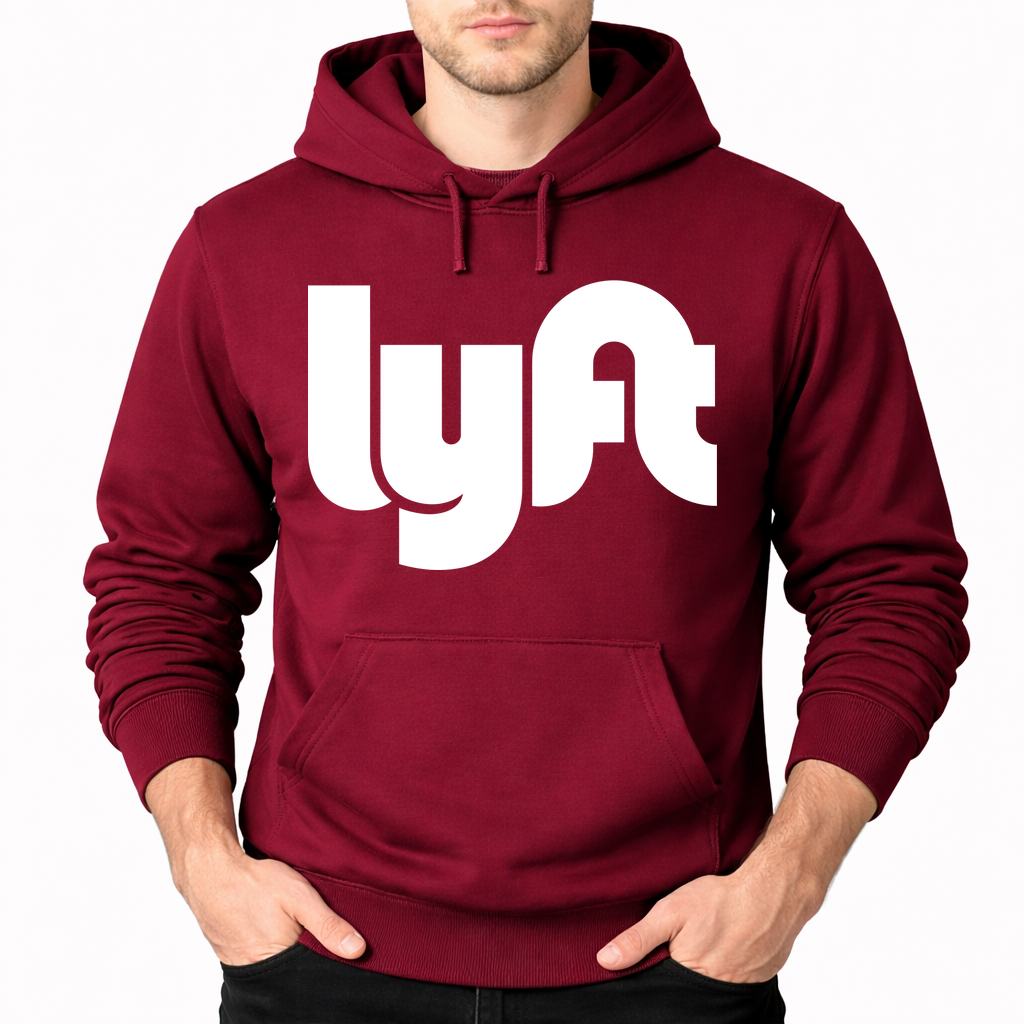 Men's Lyft White Pullover Hoodie - Burgundy