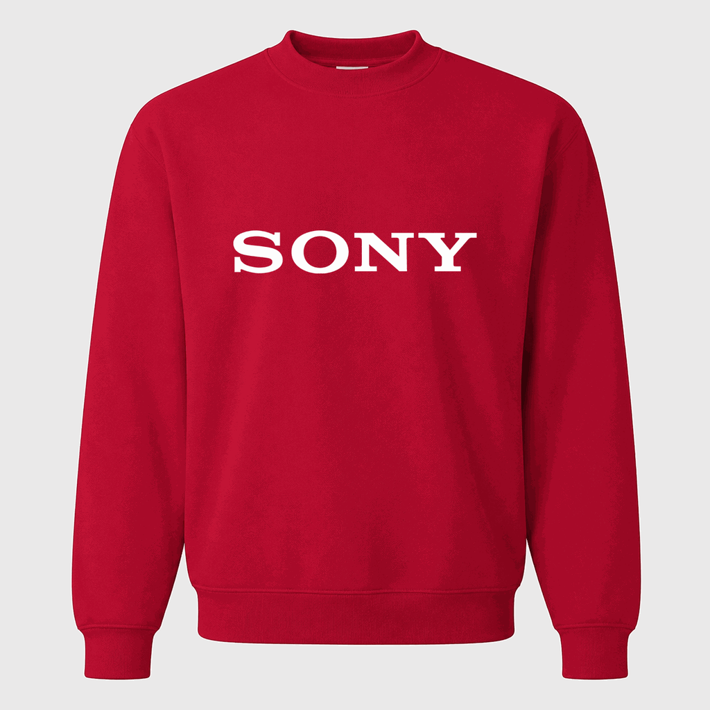 Men's Sony White Logo Crewneck Sweatshirt - Red