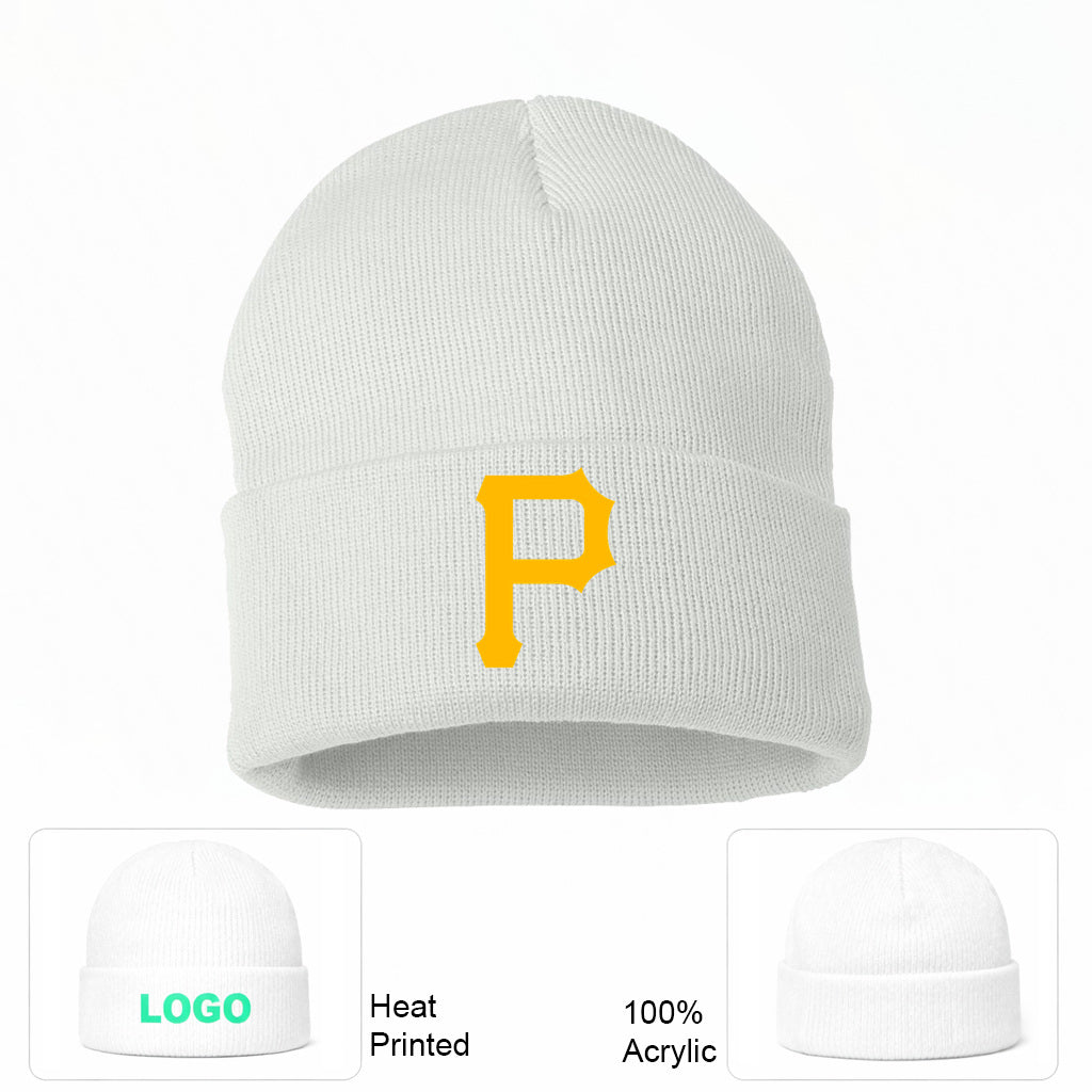 MLB Pittsburgh Pirates Beanie Hat - White