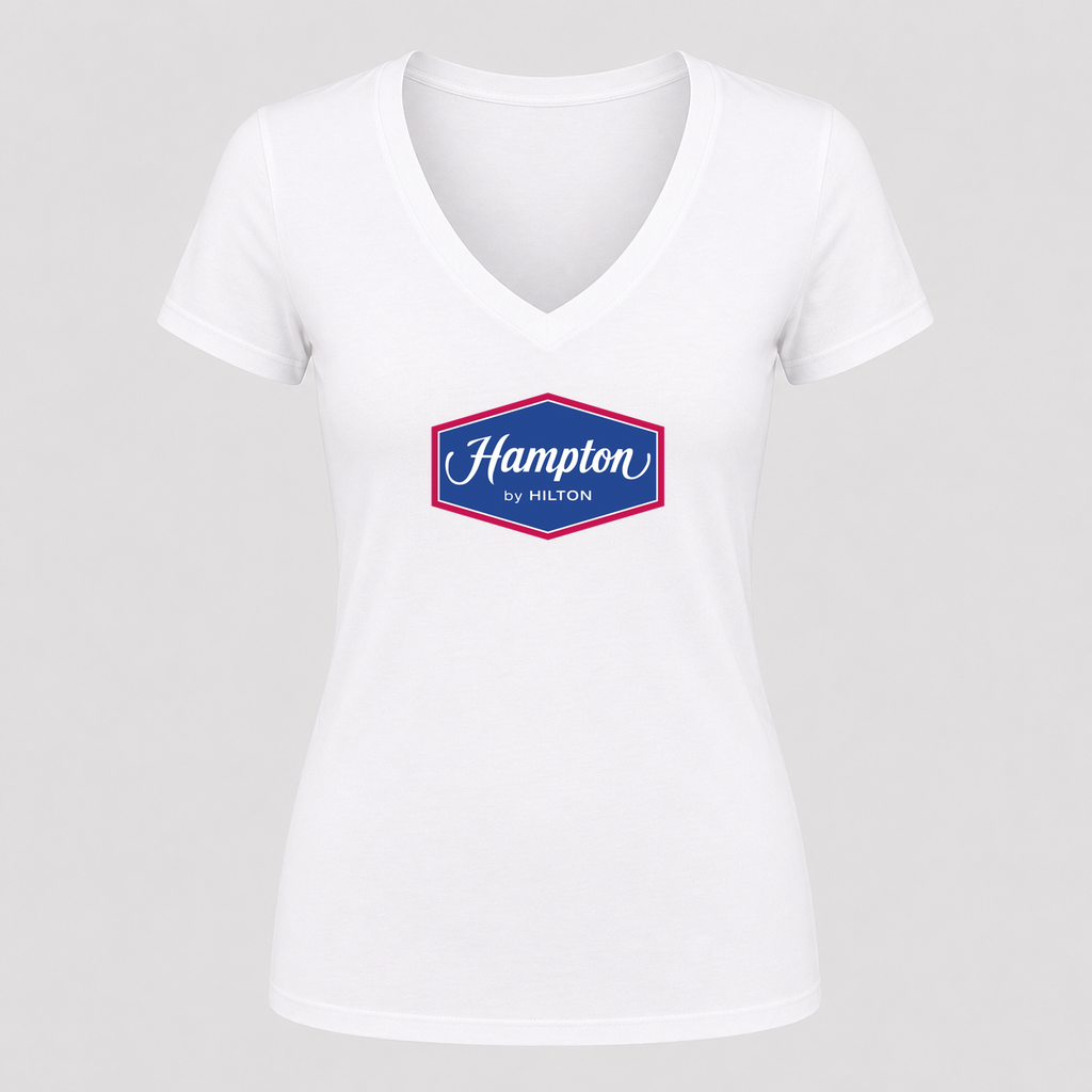 Women's Hampton V Neck T-Shirt in white