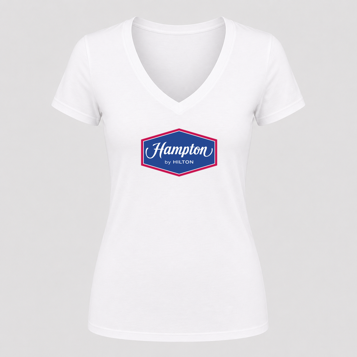 Women's Hampton V Neck T-Shirt in white