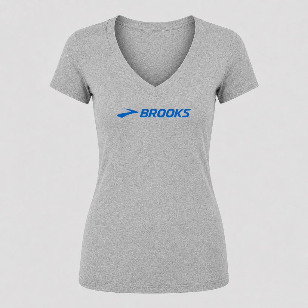 Women's Brooks V Neck T-Shirt in gray