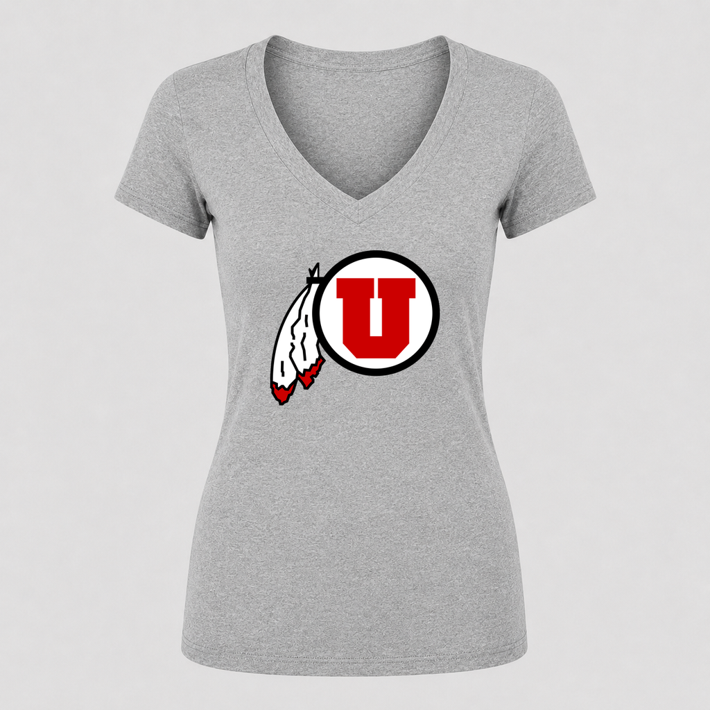 Women's Utah Utes V Neck T-Shirt in gray