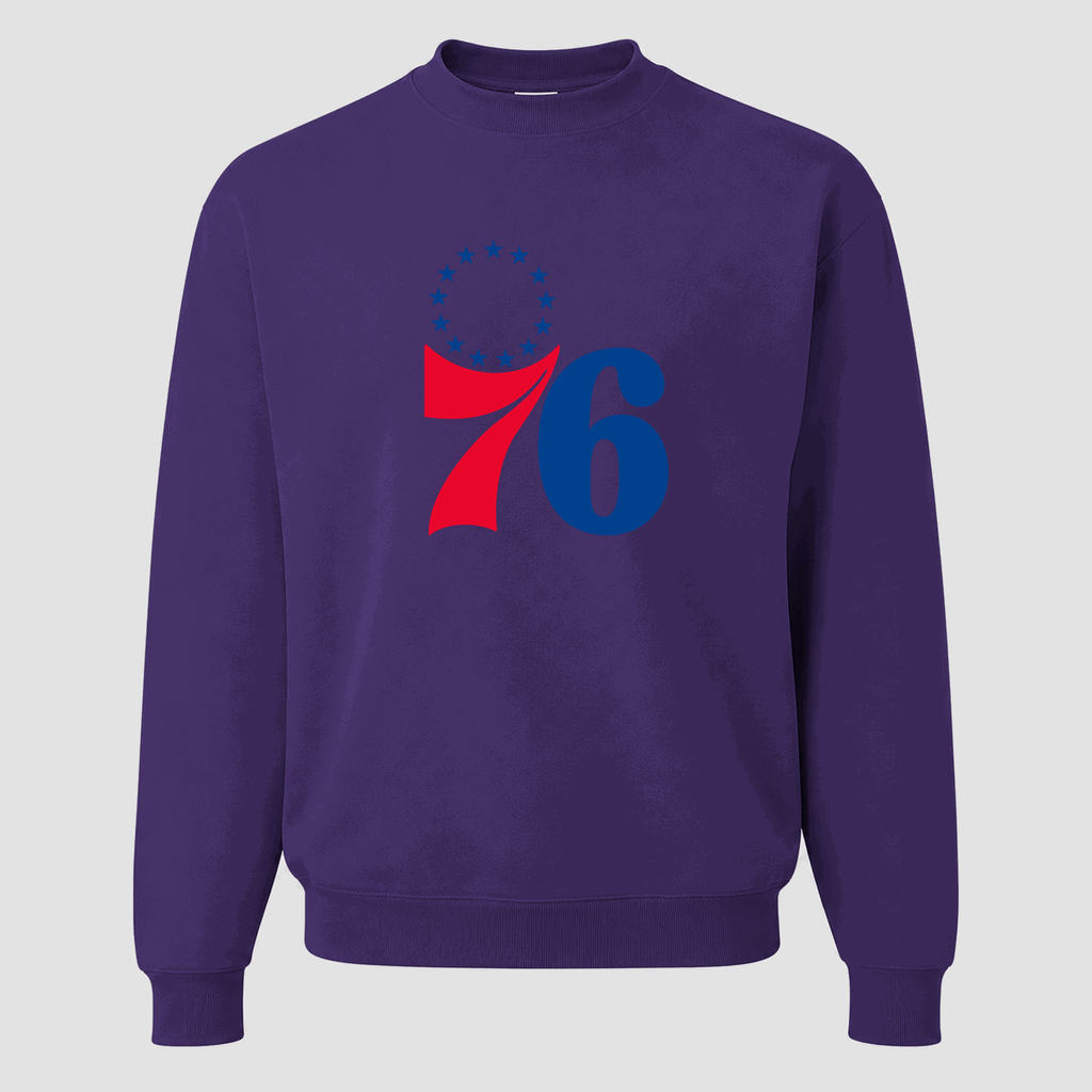 Men's Philadelphia 76ers Crewneck Sweatshirt - Purple