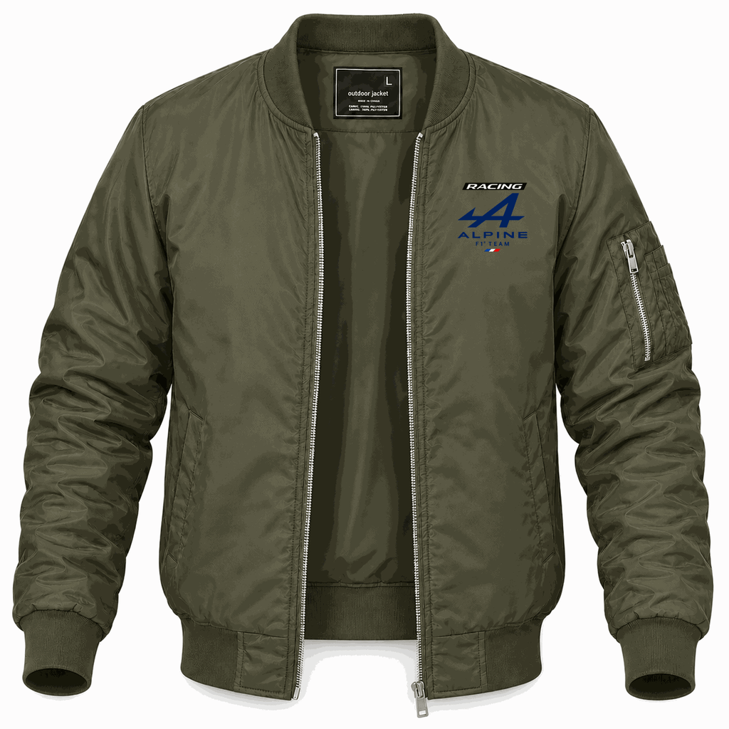 Men's Alpine F1 Team Lightweight Bomber Jacket - Army Green
