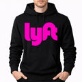 Men's Lyft Pink Pullover Hoodie - Black