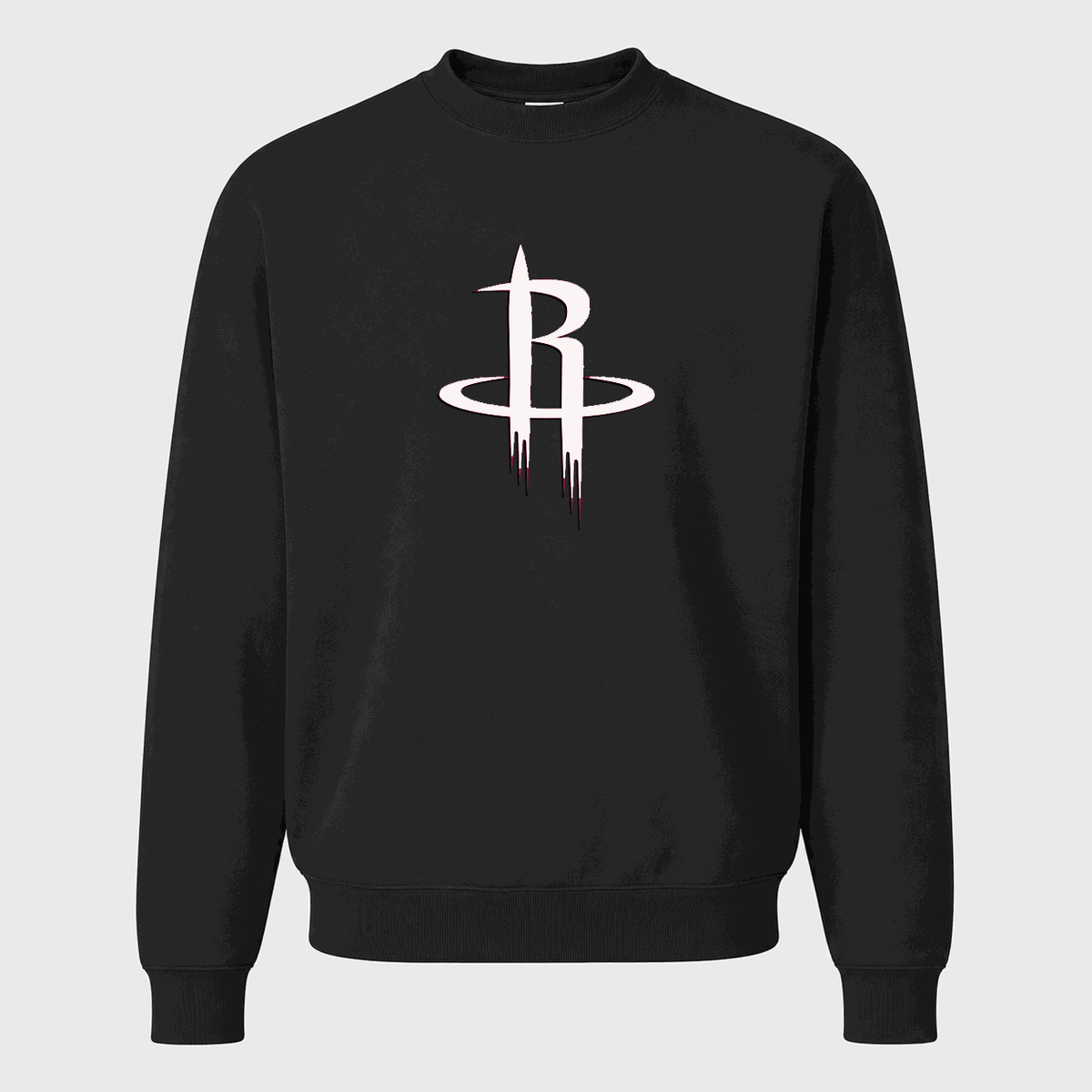Men's Army Green Houston Rockets Crewneck Sweatshirt - Black