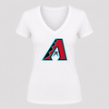 Women's Arizona Diamondbacks V Neck T-Shirt in white