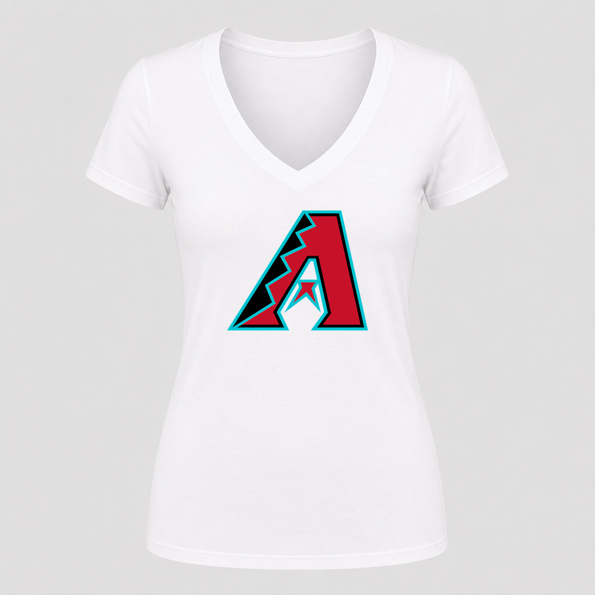 Women's Arizona Diamondbacks V Neck T-Shirt in white