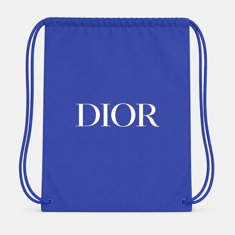 Dior White Drawstring Bag - Blue