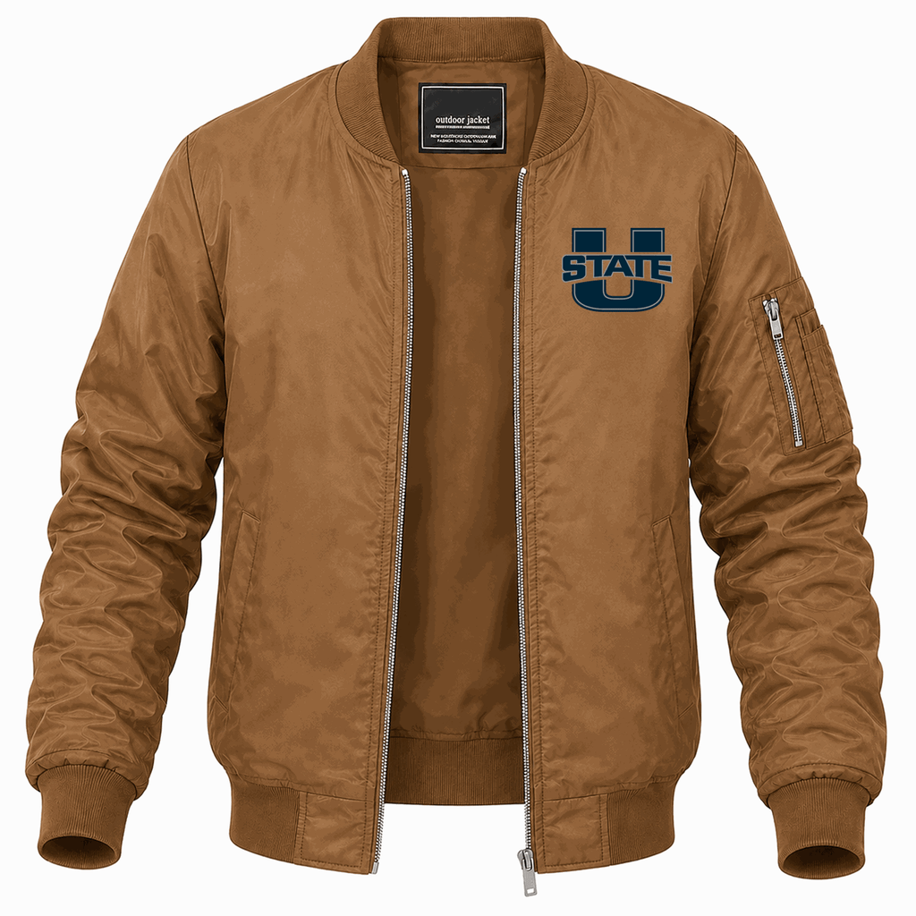 Men's Utah State Aggies Logo Lightweight Bomber Jacket - Brown
