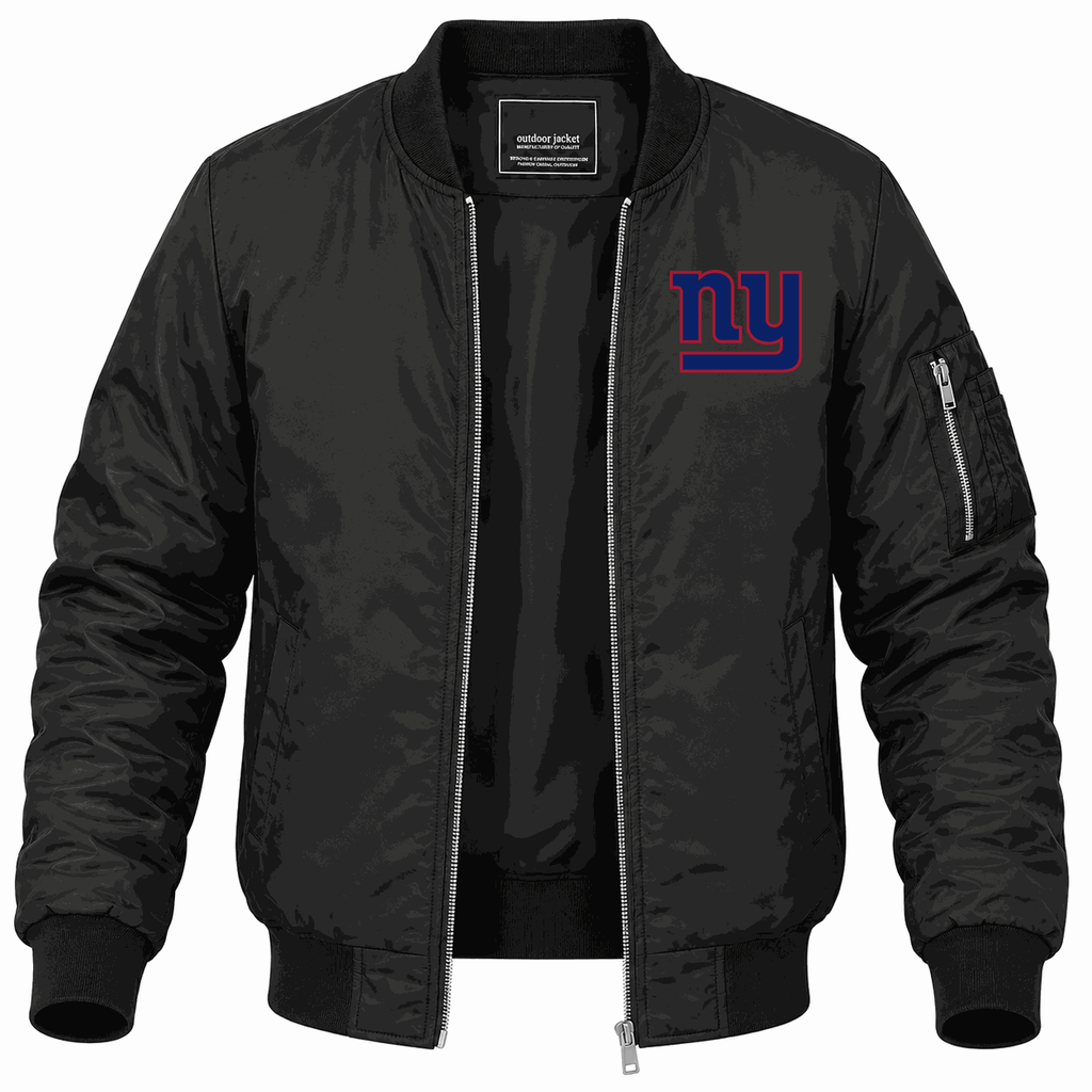 Men's New York Giants Lightweight Bomber Jacket - Black