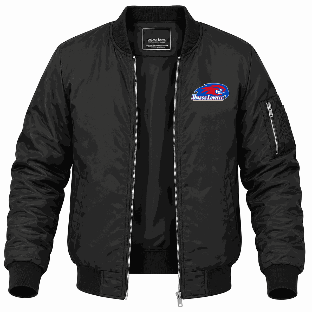 Men's UMass Lowell River Hawks Logo Lightweight Bomber Jacket - Black