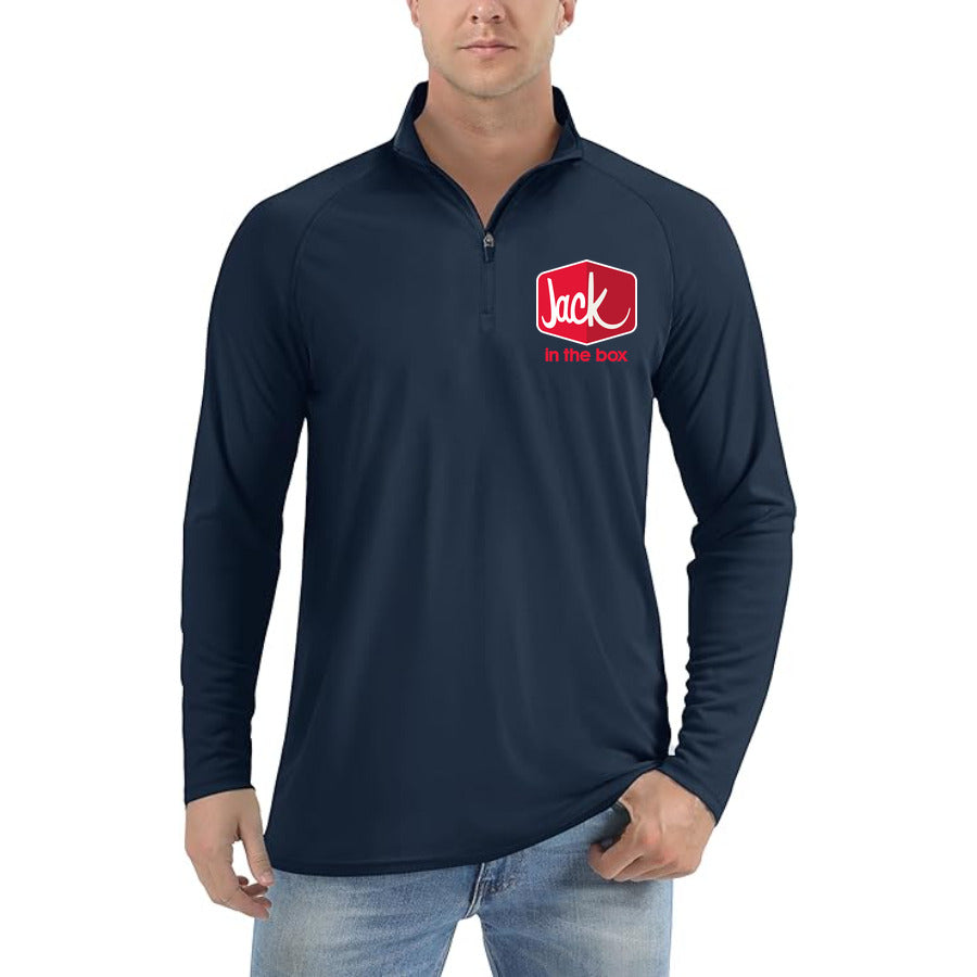 Jack in the Box quarter-zip athletic shirt in Navy
