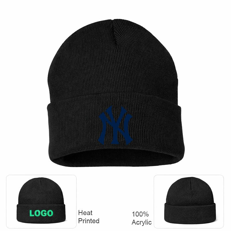 New York Yankees Black Beanie Hat