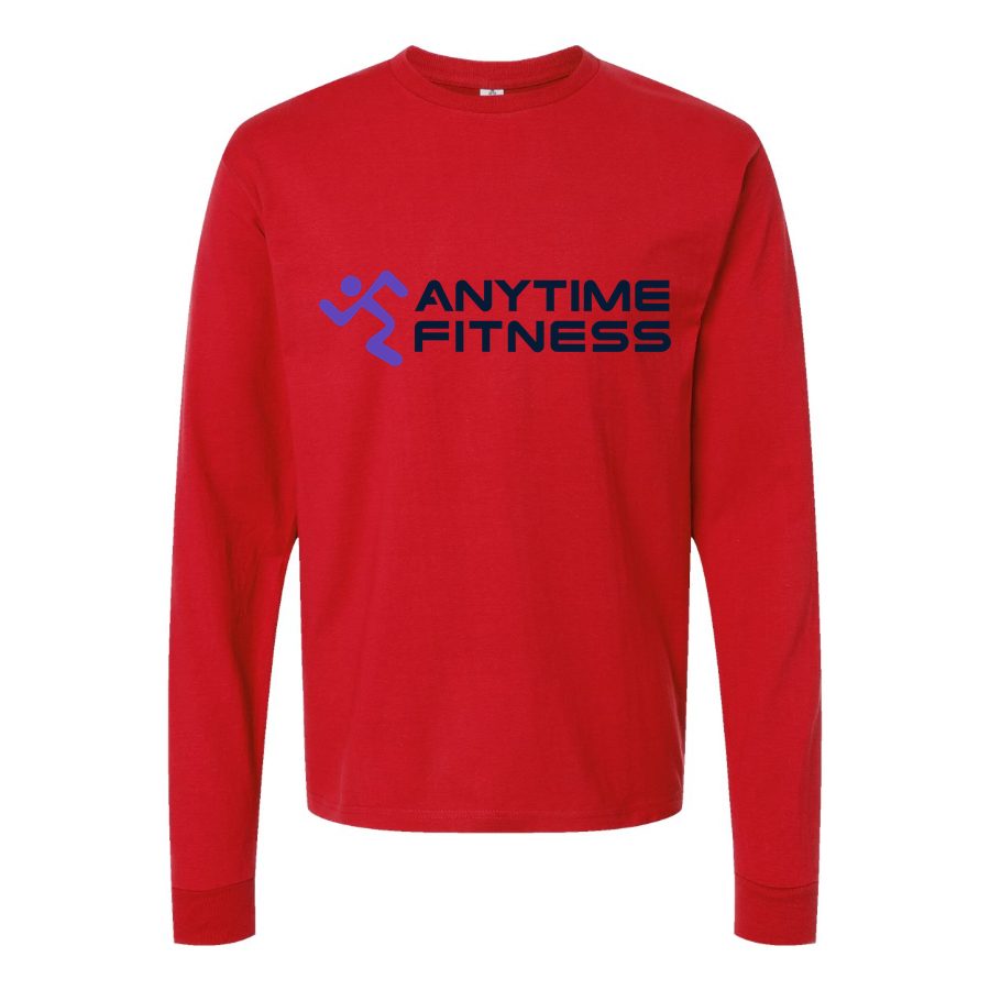 Men's Anytime-Fitness-logo-1536x864 Long sleeves Cotton Blend T-Shirt - Red