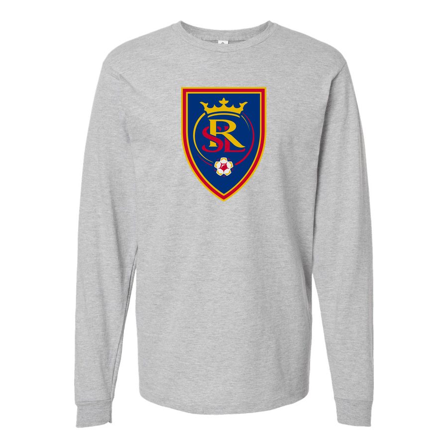 Men's Real Salt Lake Soccer Long sleeves Cotton Blend T-Shirt - Gray