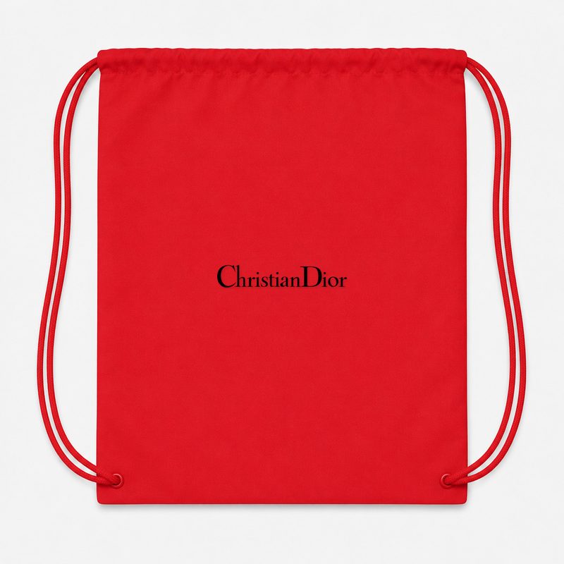 Dior Black Drawstring Bag - Red