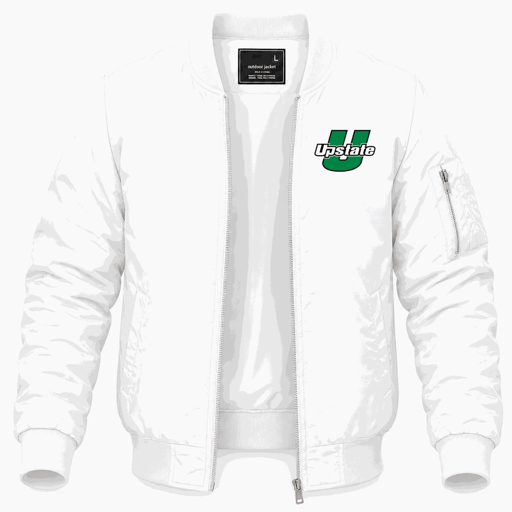 Men's USC Upstate Spartans Logo Lightweight Bomber Jacket - White