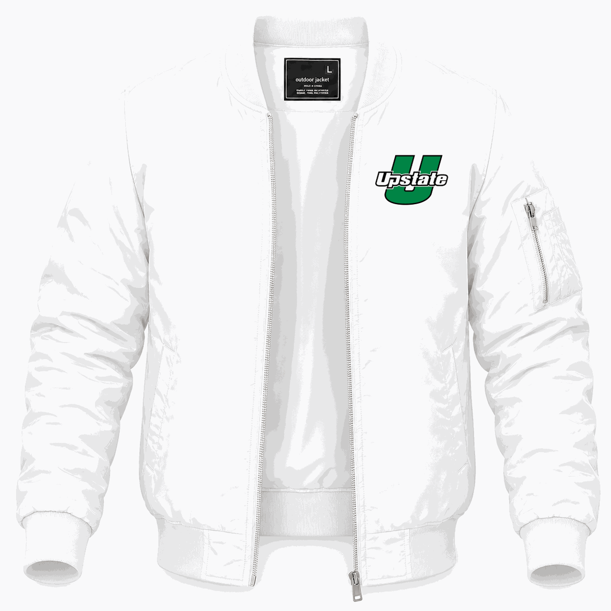 Men's USC Upstate Spartans Logo Lightweight Bomber Jacket - White