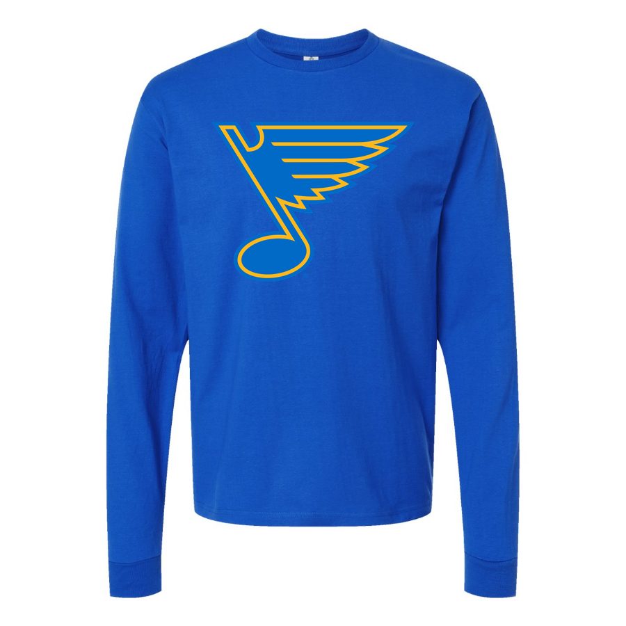 Men's St. Louis Blues Long sleeves Cotton Blend T-Shirt - Blue