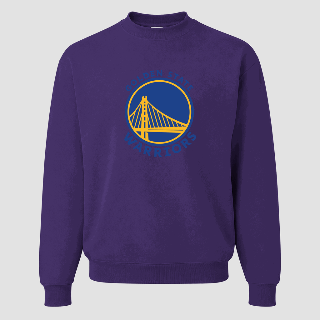 Men's Golden State Warriors Blue Logo Crewneck Sweatshirt - Purple
