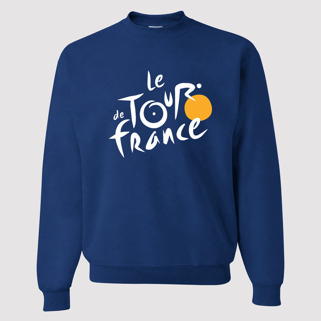 Men's Tour de France White Logo Crewneck Sweatshirt - Blue