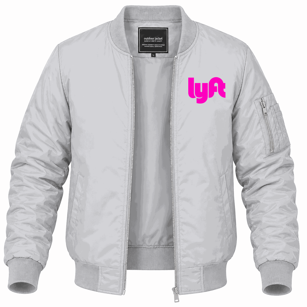 Men's Lyft pink Lightweight Bomber Jacket - Gray