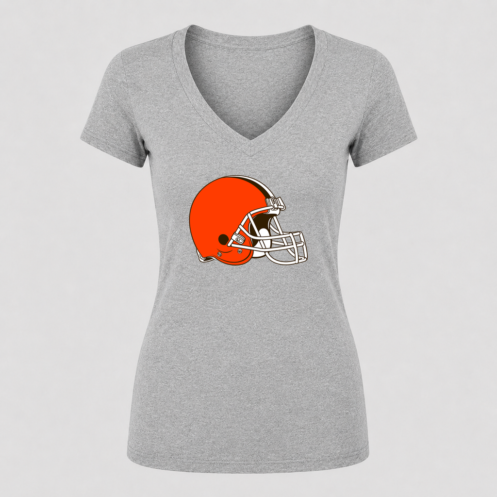 Women's Cleveland Browns V Neck T-Shirt in gray