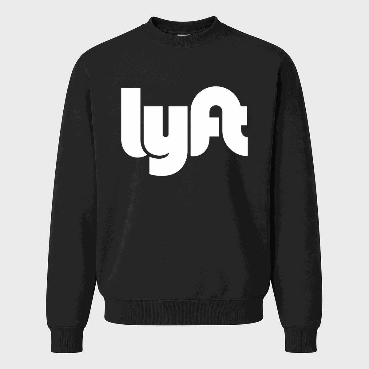 Men's Lyft White Logo Crewneck Sweatshirt - Black
