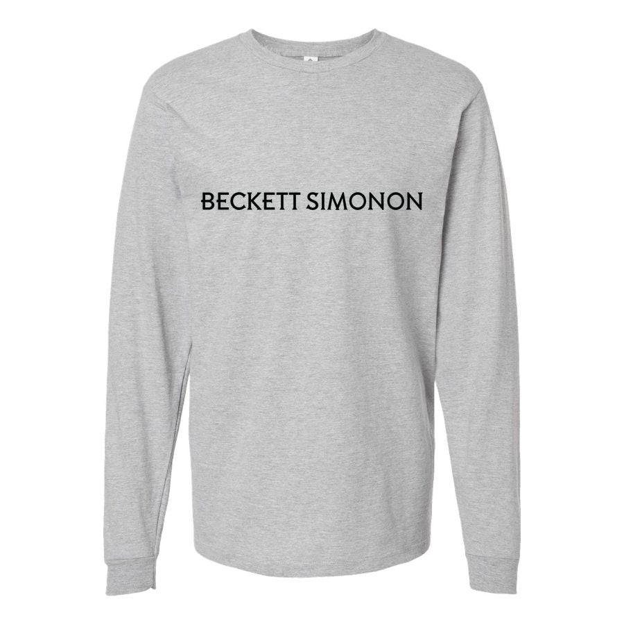 Men's Beckett-Simonon-Logo-1536x864 Long sleeves Cotton Blend T-Shirt - Gray