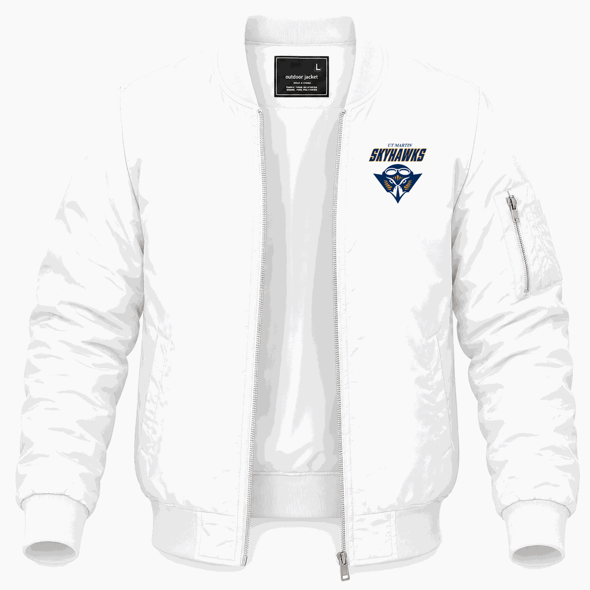 Men's Tennessee Martin Skyhawks Logo2 Lightweight Bomber Jacket - White