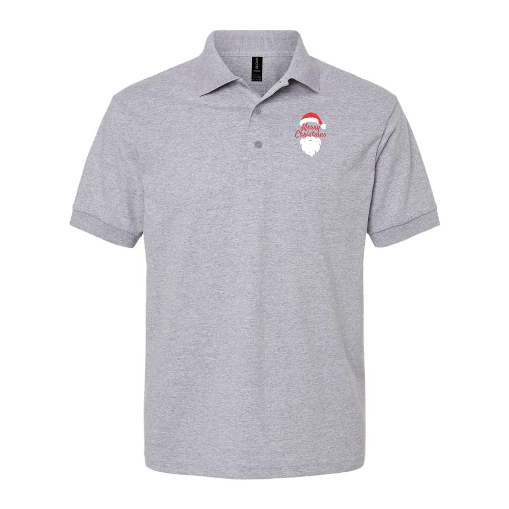Men's Merry Christmas Santa Claus Dry Blend Polo - Gray