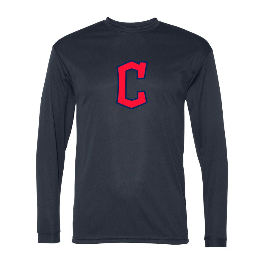 Men's Cleveland Guardians Polyester Long Sleeve T-Shirt - Navy