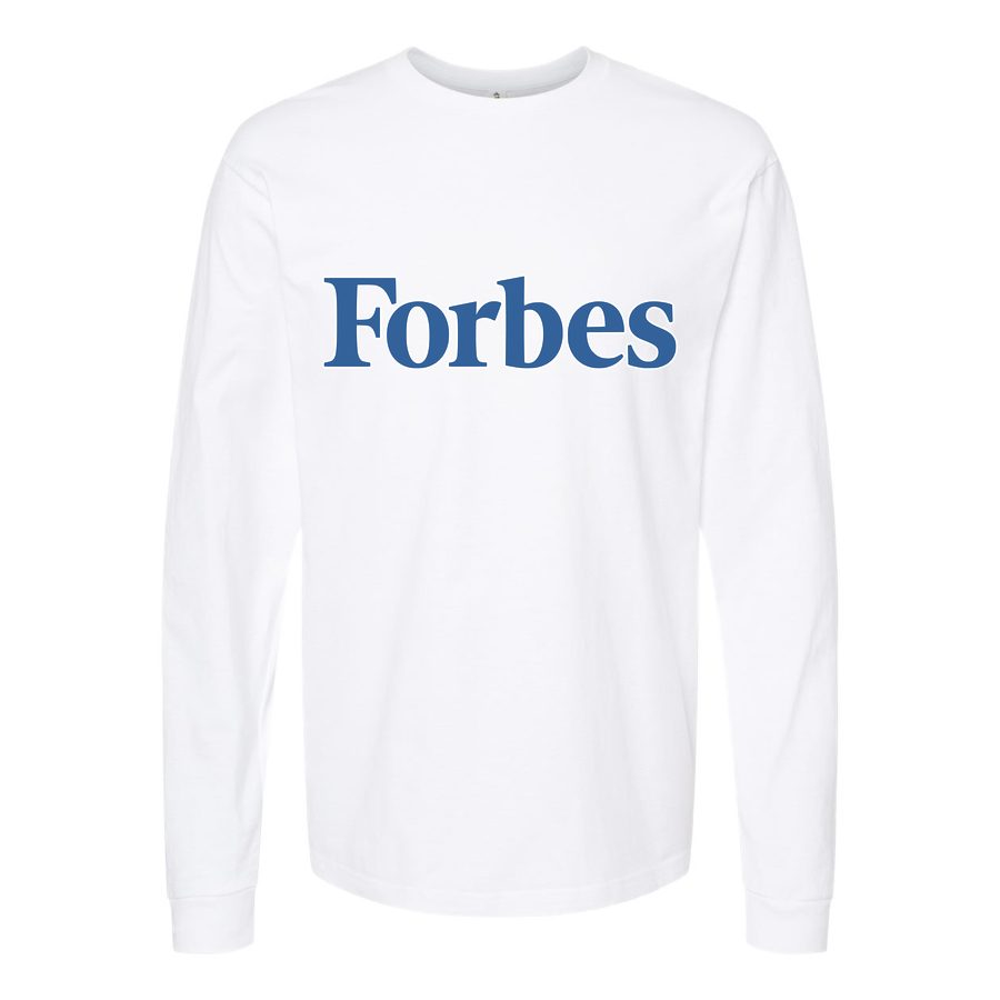 Men's Forbes logo PNG1 Long sleeves Cotton Blend T-Shirt - White