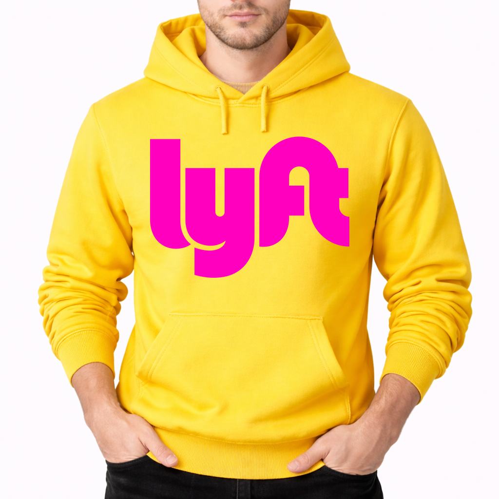 Men's Lyft Pink Pullover Hoodie - Yellow
