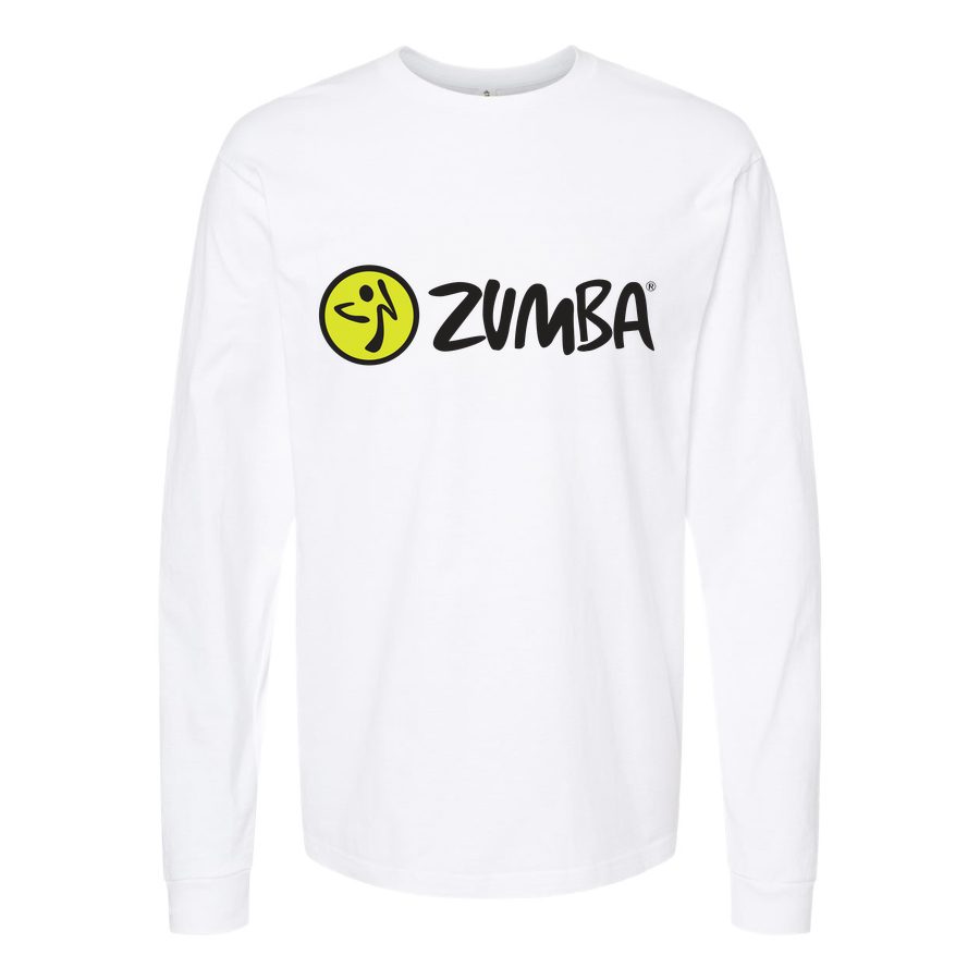 Men's Zumba-Fitness-logo-1536x922 Long sleeves Cotton Blend T-Shirt - White