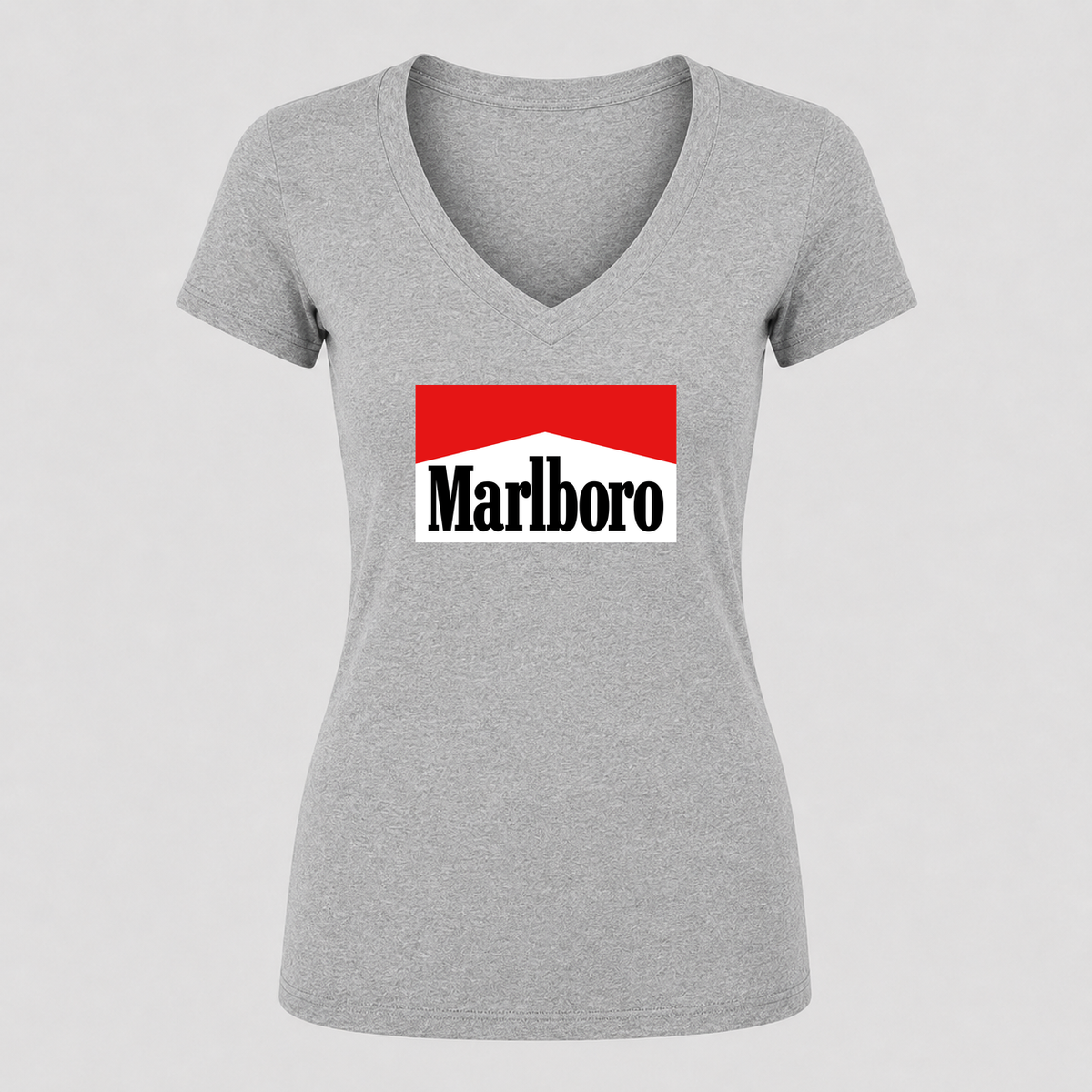 Women's Marlboro V Neck T-Shirt in gray