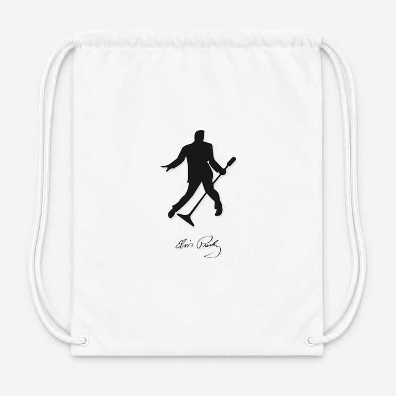 Elvis Presley Drawstring Bag - White