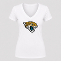 Women's Jacksonville Jaguars V Neck T-Shirt in white
