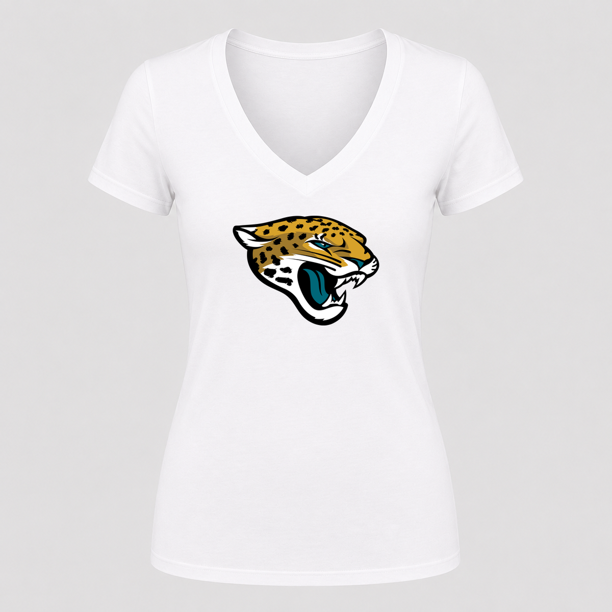 Women's Jacksonville Jaguars V Neck T-Shirt in white