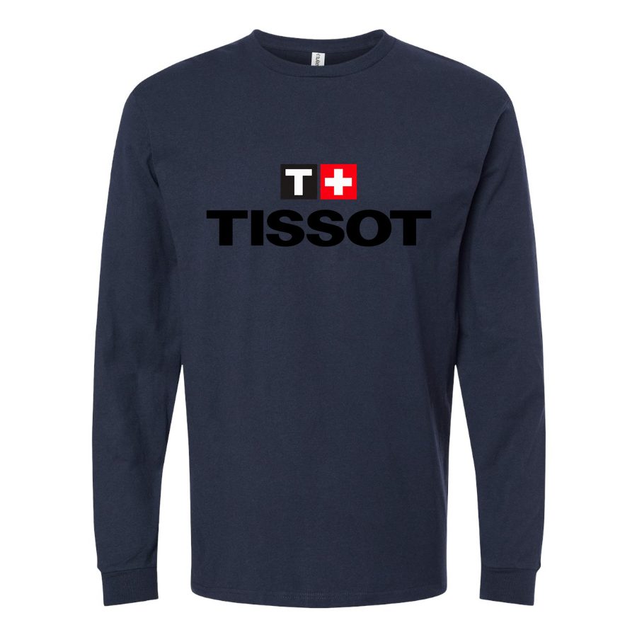 Men's Tissot Long sleeves Cotton Blend T-Shirt - Navy